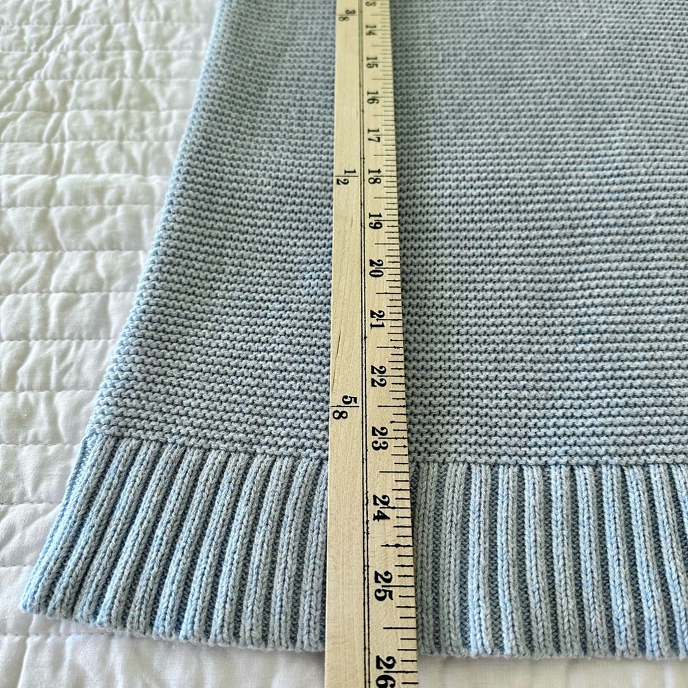 J.Crew Mercantile Blue Knit Sweater XS Soft Cotton Merino Crewneck Minimalist - Picture 8 of 8